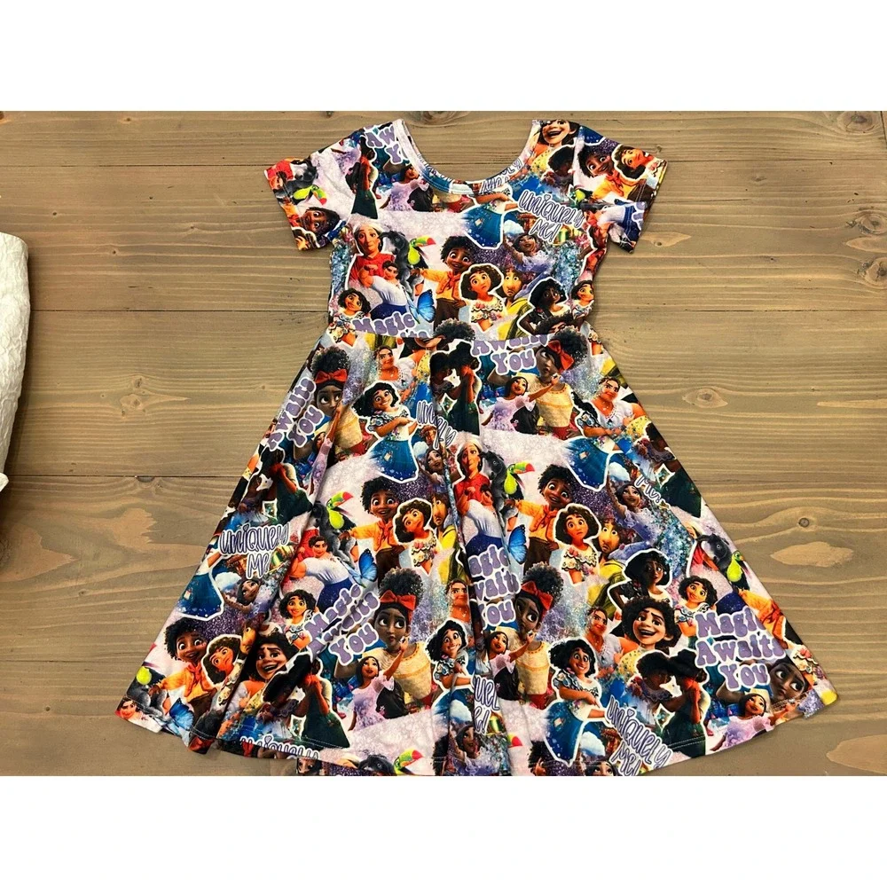 Kk24 Boutique Encanto Dress Mirabel Isabela Cartoon Print‎ Twirl Dress 5 6